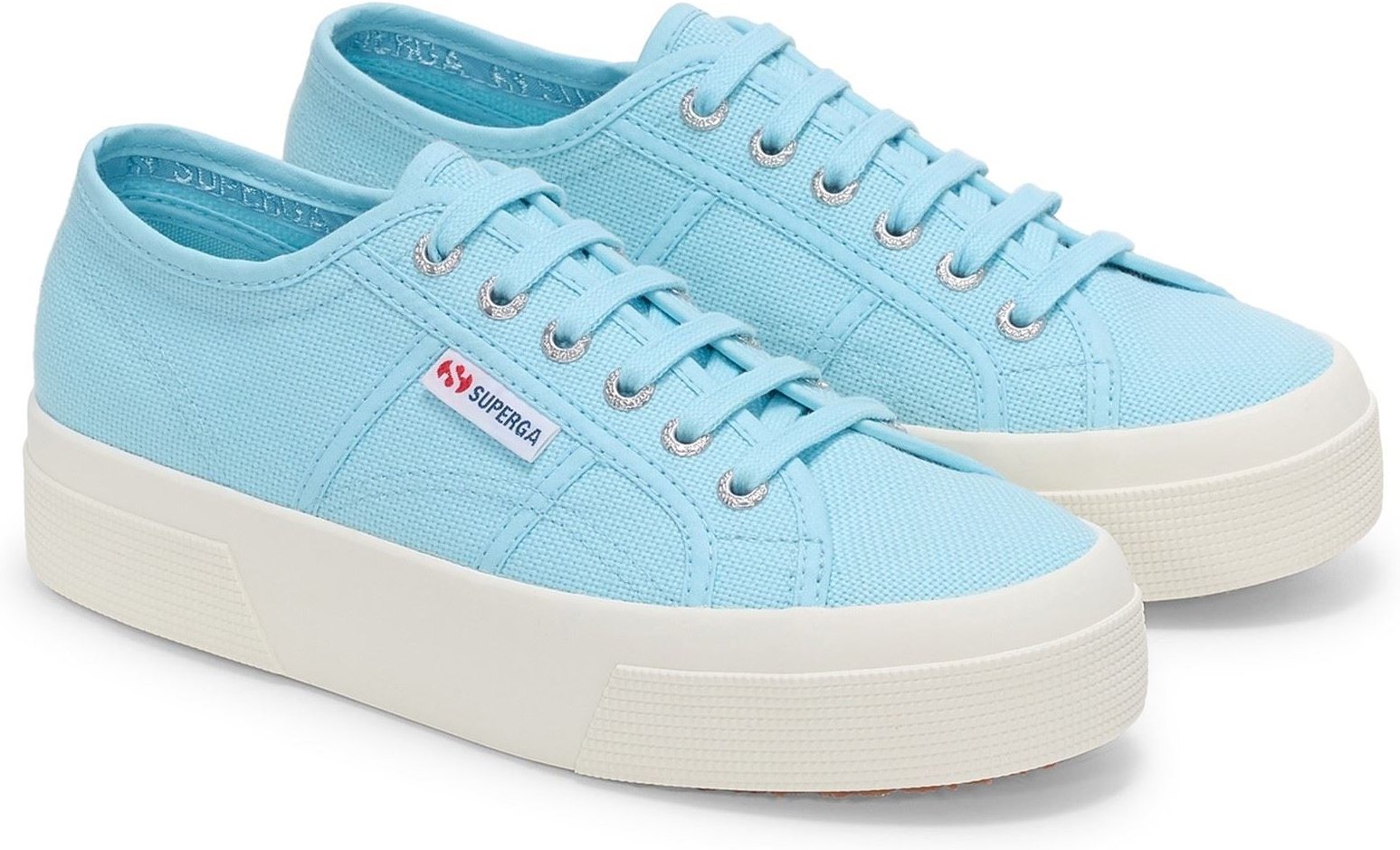 Superga 2740 PLATFORM Baumwoll Damen Sneaker Crystal Azul