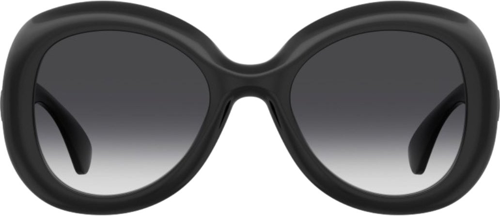 Moschino – Schwarze Sonnenbrille mit auffälligem, abgerundetem Rahmen