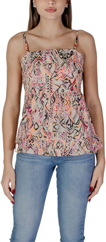 Bedrucktes Peplum-Cami-Top ohne Ärmel mit quadratischem Ausschnitt