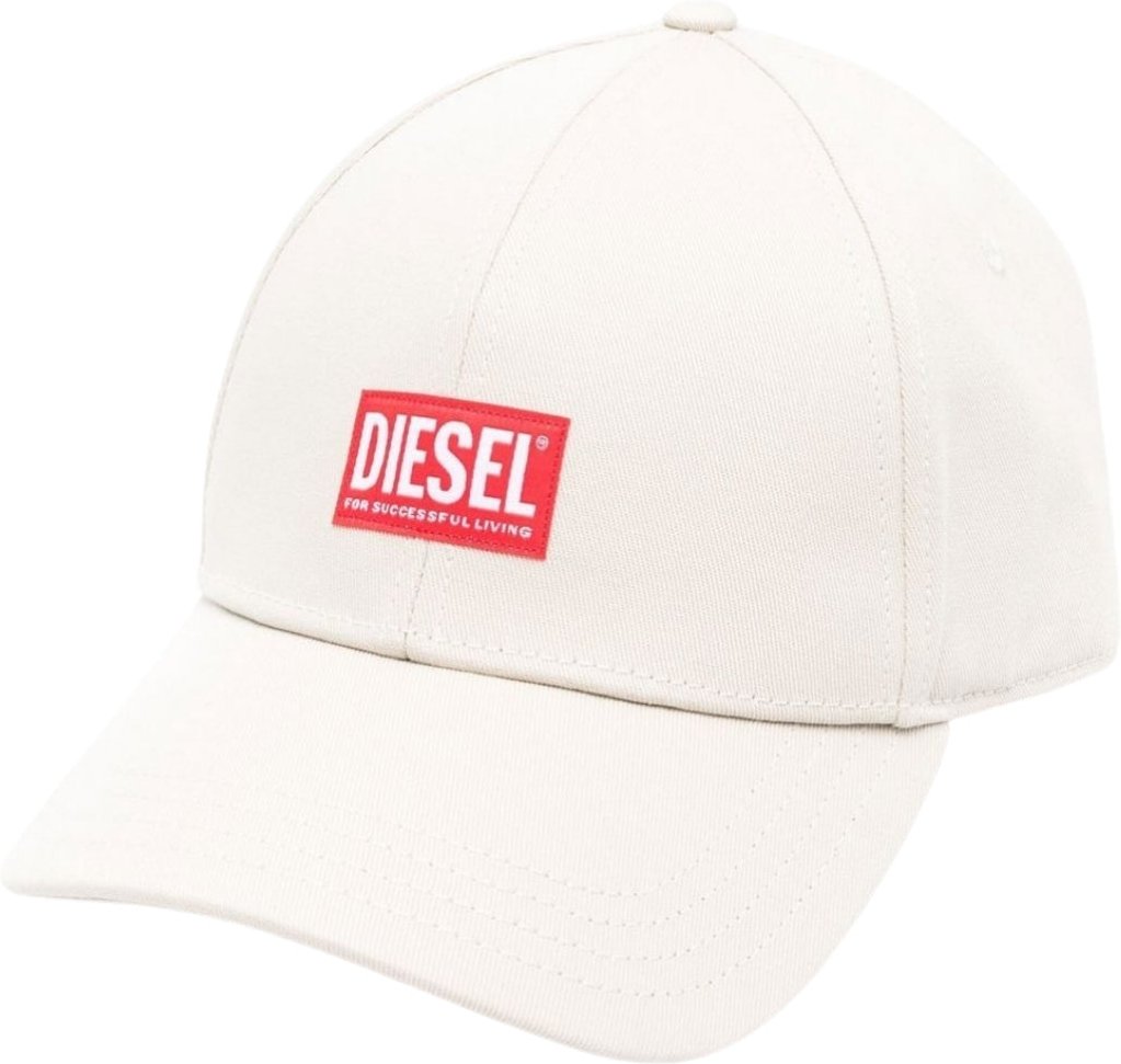 Weiße Kappe mit Diesel-Patch-Logo