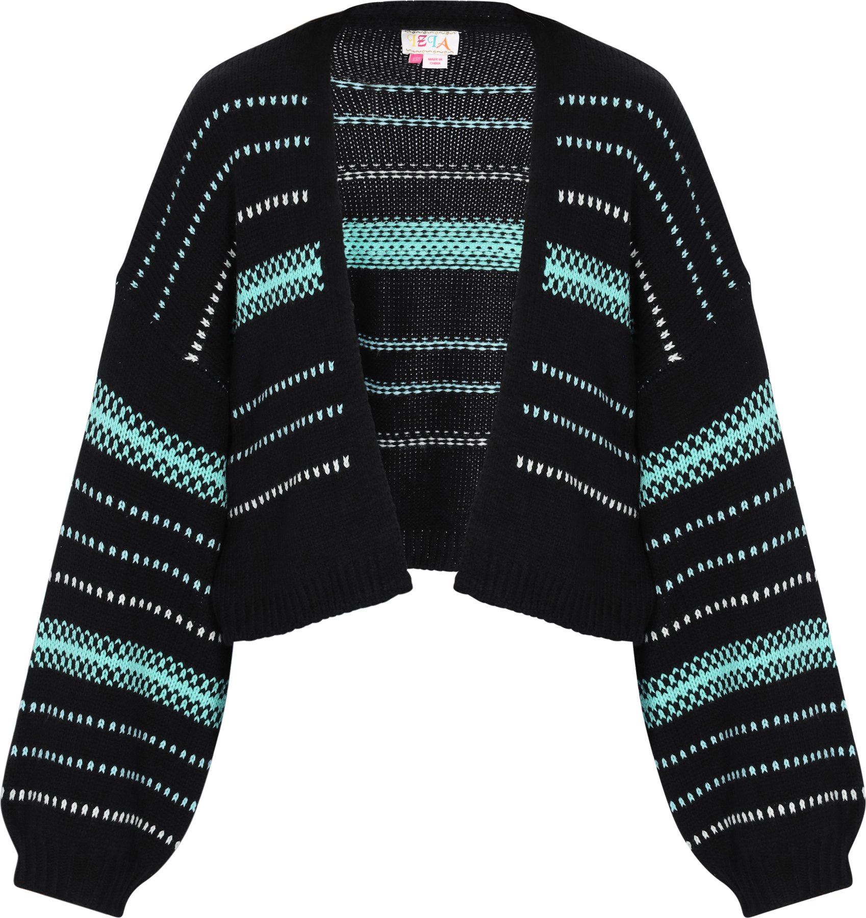 IZIA Strickjacke Frauen schwarz aqua