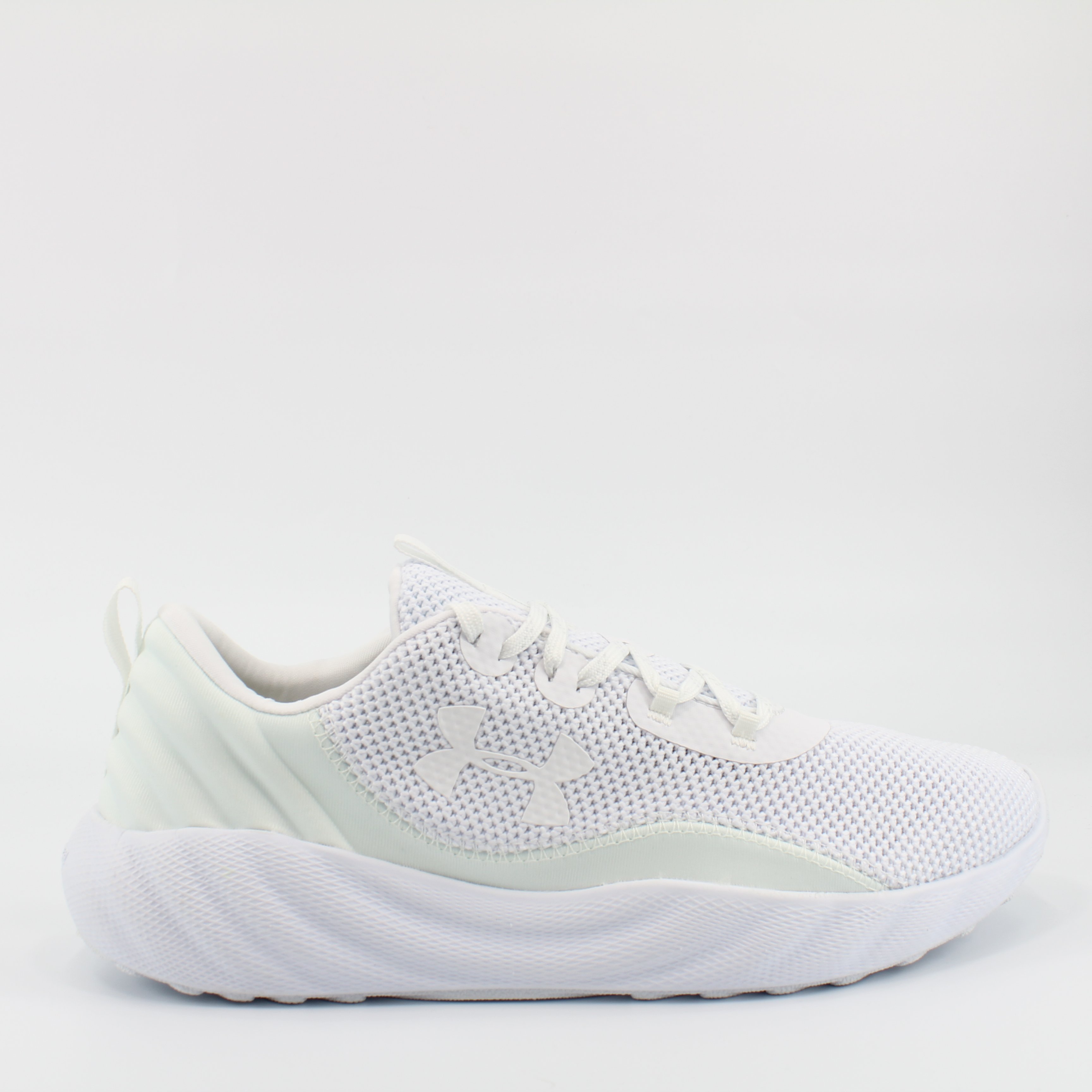 Unter Armour aufgeladen wird weißes Textil Mens Lace Up Trainer 3022038 101