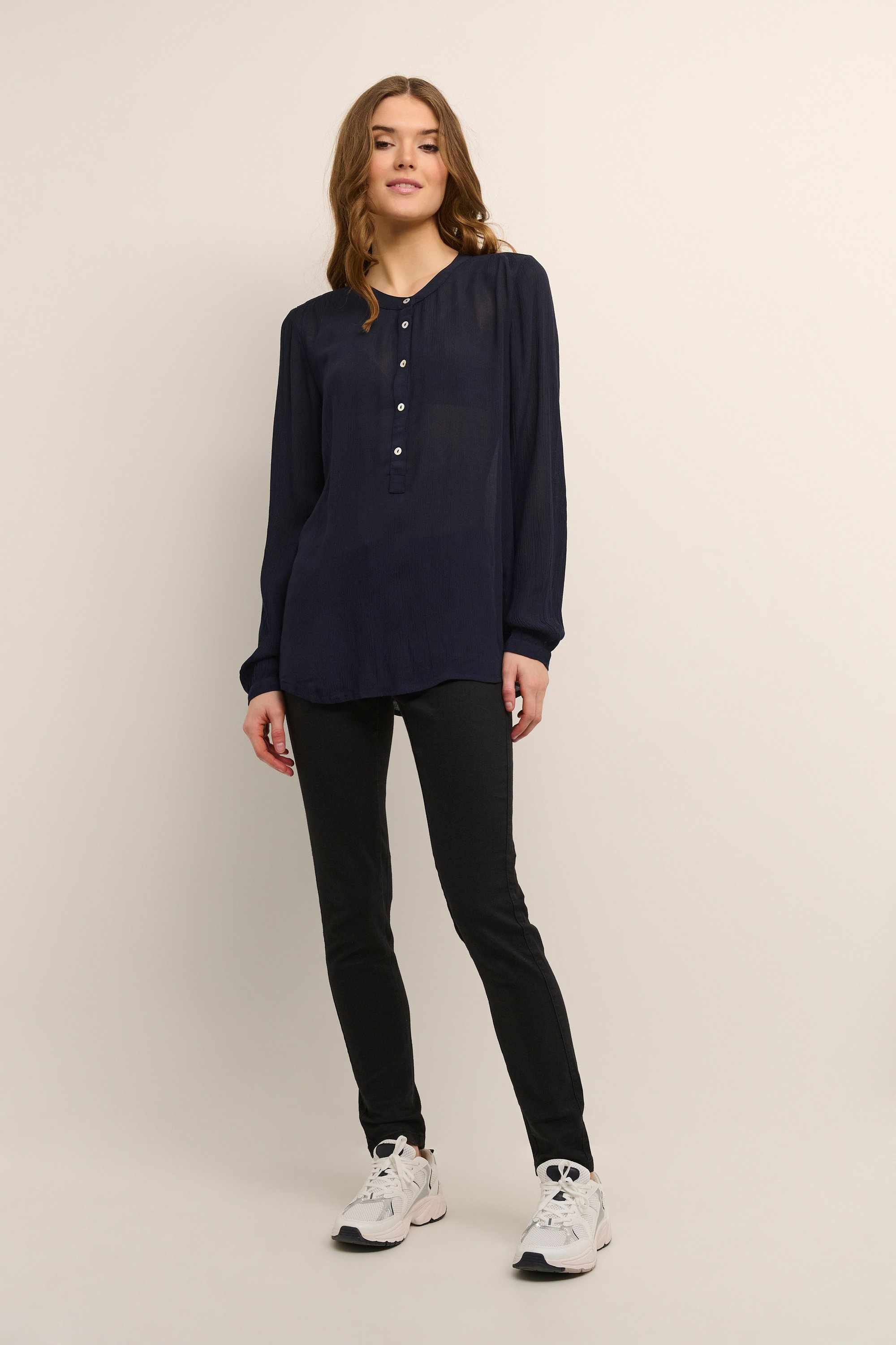 Langarm-Bluse Regular fit Midnight Marine