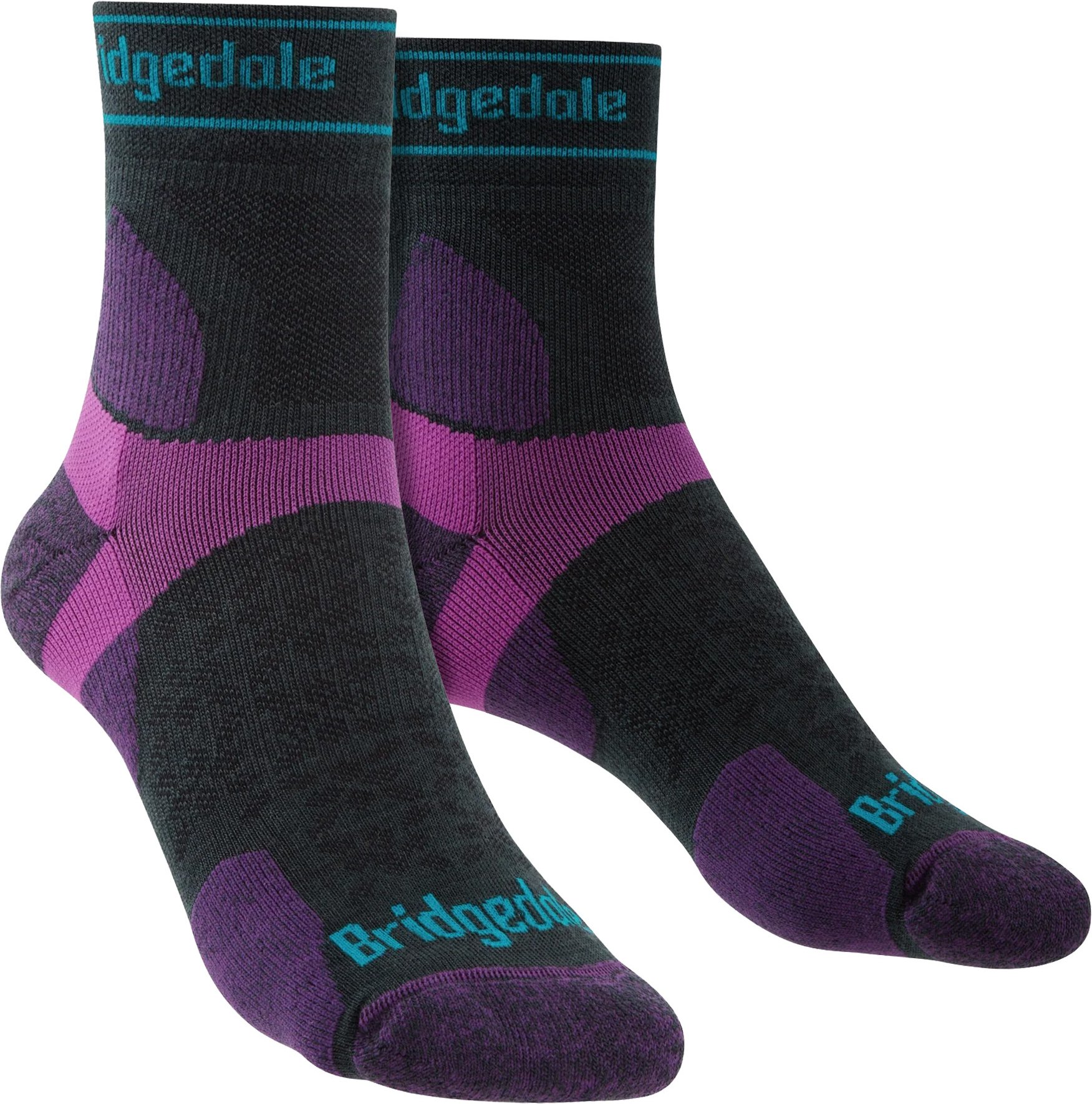 Bridgedale - Womens Ultralight Merino Socken - Holzkohle / Lila