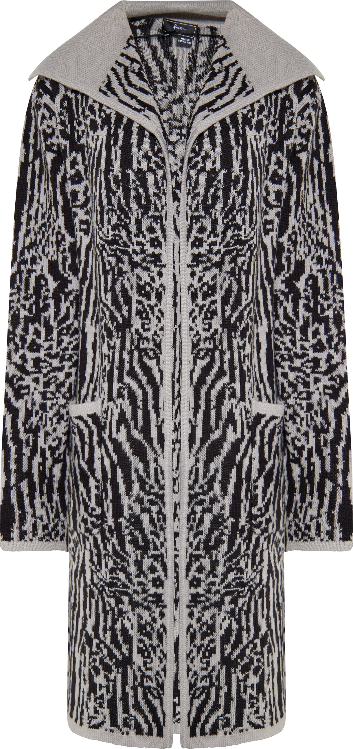 Faina Strickcardigan Damen grau/schwarz