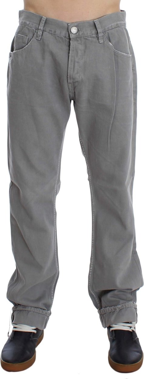 Dolce & Gabbana Graue Baumwoll-Jeans mit geradem Schnitt