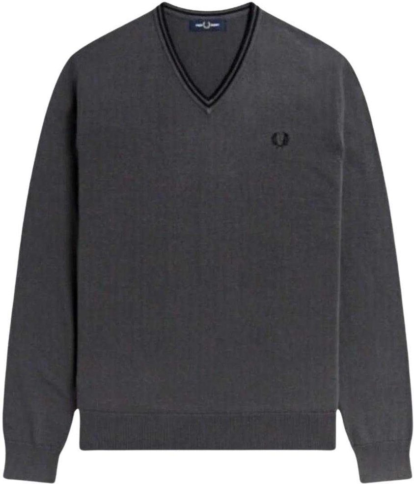 Fred Perry - Pullover für Herren, V-Ausschnitt (Metall-Grau)