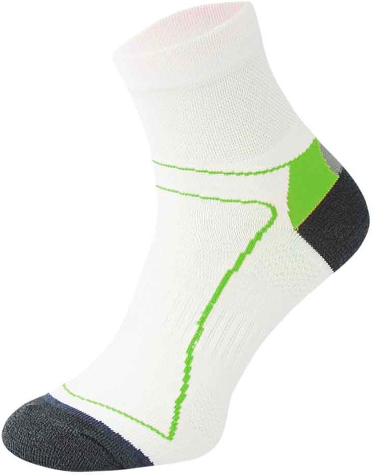 COMODO - Unisex Chaussettes Cyclisme sport Velo Route anti Tranpirante Basses - Blanc Vert