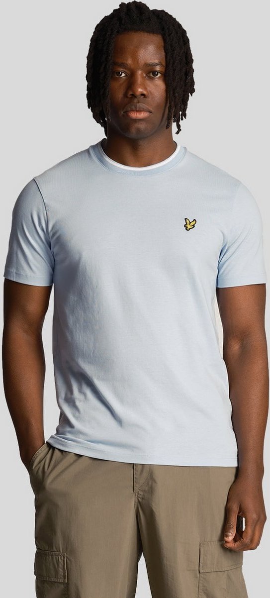 Lyle Scott Tipped Collar Hellblaues T-Shirt