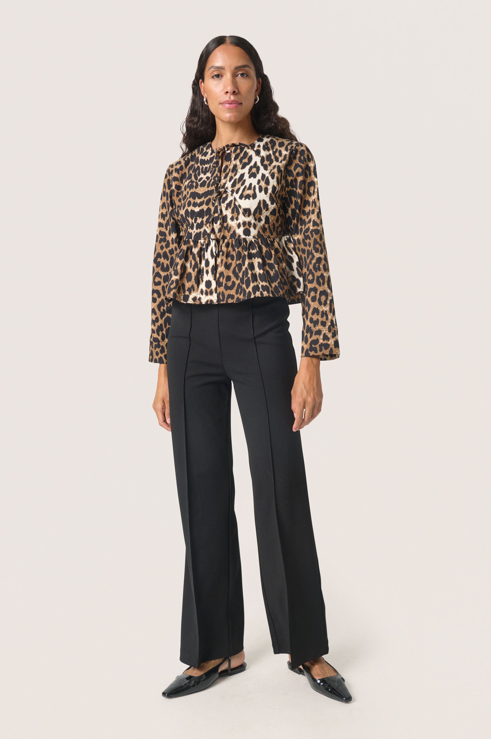 Thumbnail - Langarm-Bluse Feminine Form Leopard Pattern leopard