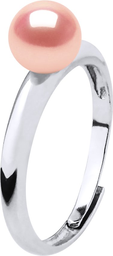 Rush Ring Verstellbar Süßwasserperle Rund 6-7 mm Rose 925