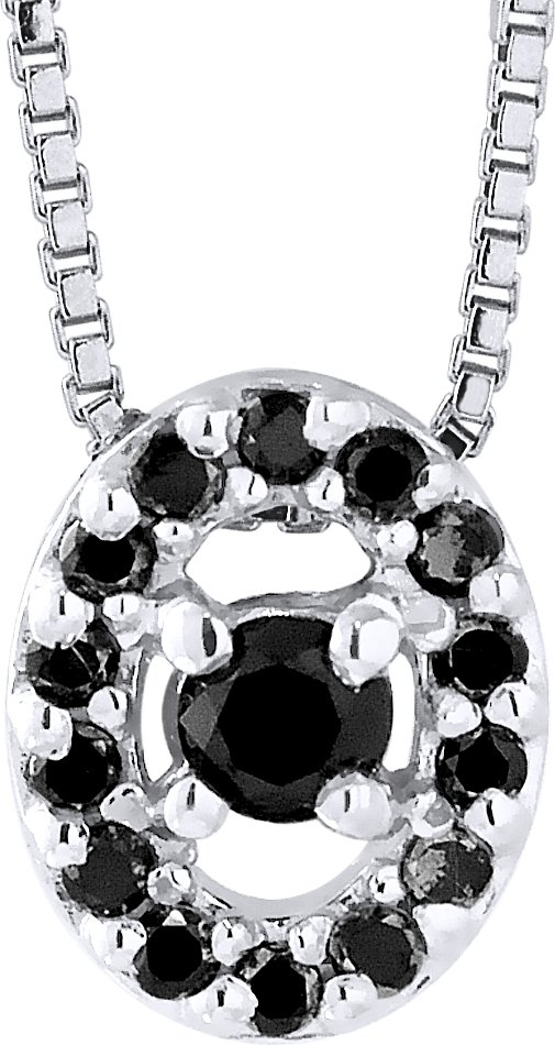 DIADEMA - Halskette mit Diamanten - Schwarz - Weißgold