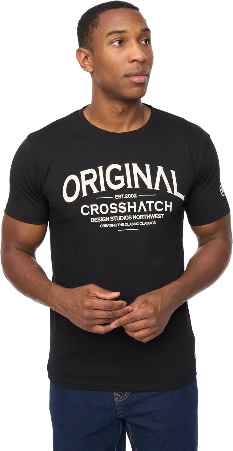 Crosshatch - "Vintarge" T-Shirt für Herren (Schwarz)