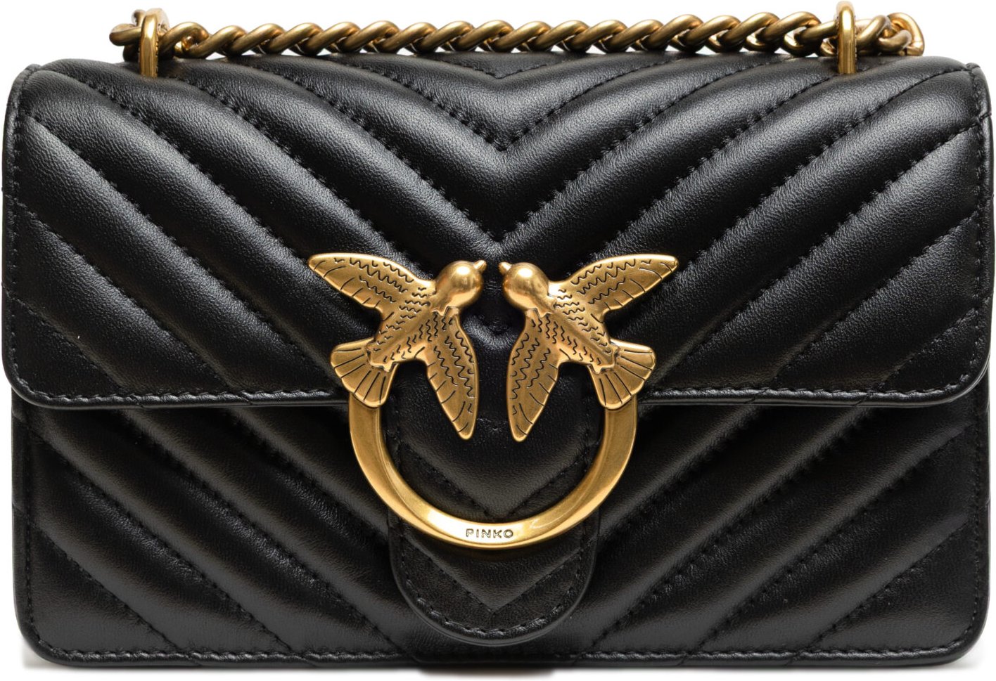 Schwarze Leder Liebe Eins Mini Schultertasche