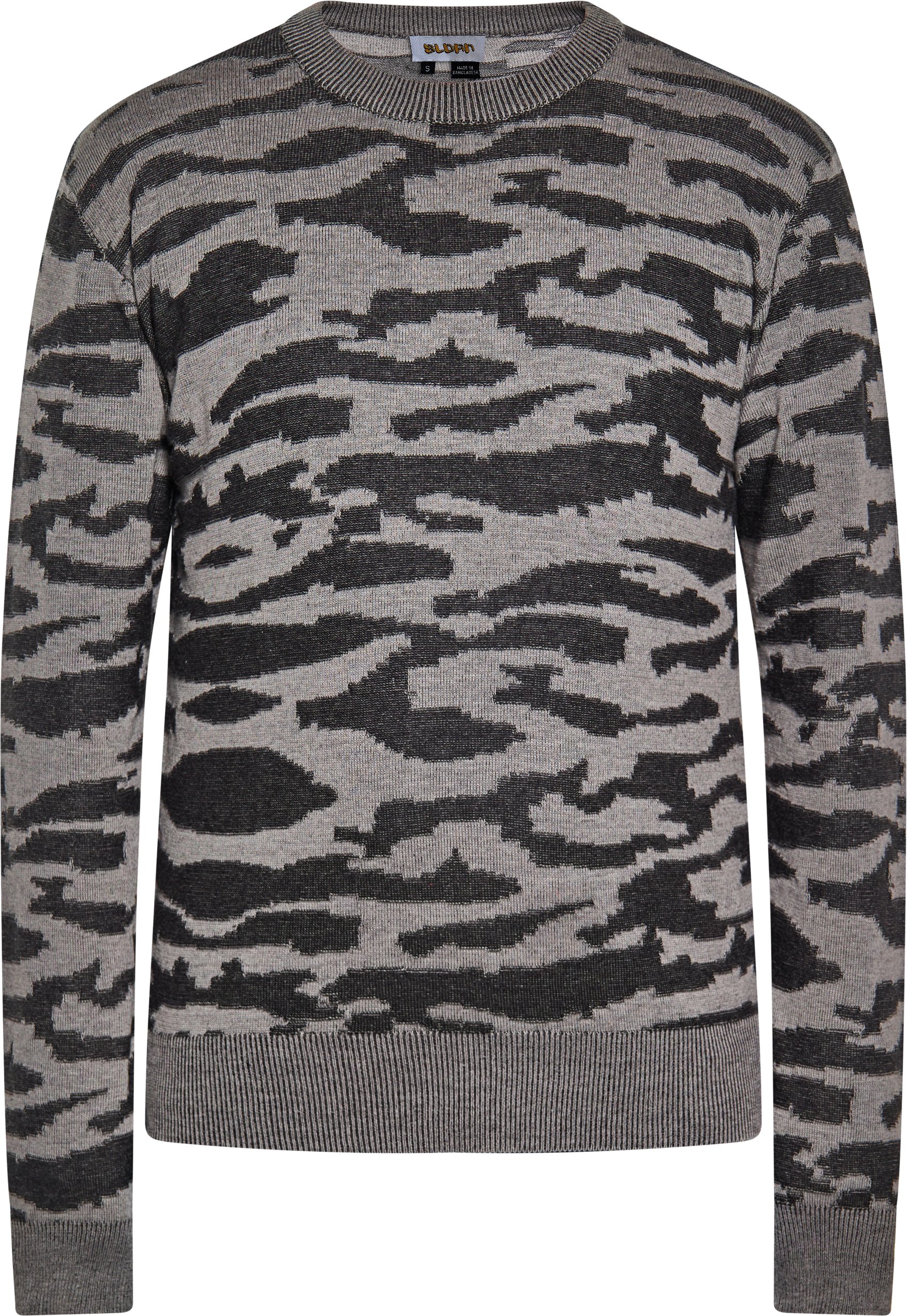 Mo Pullover Männer schwarz grau melange