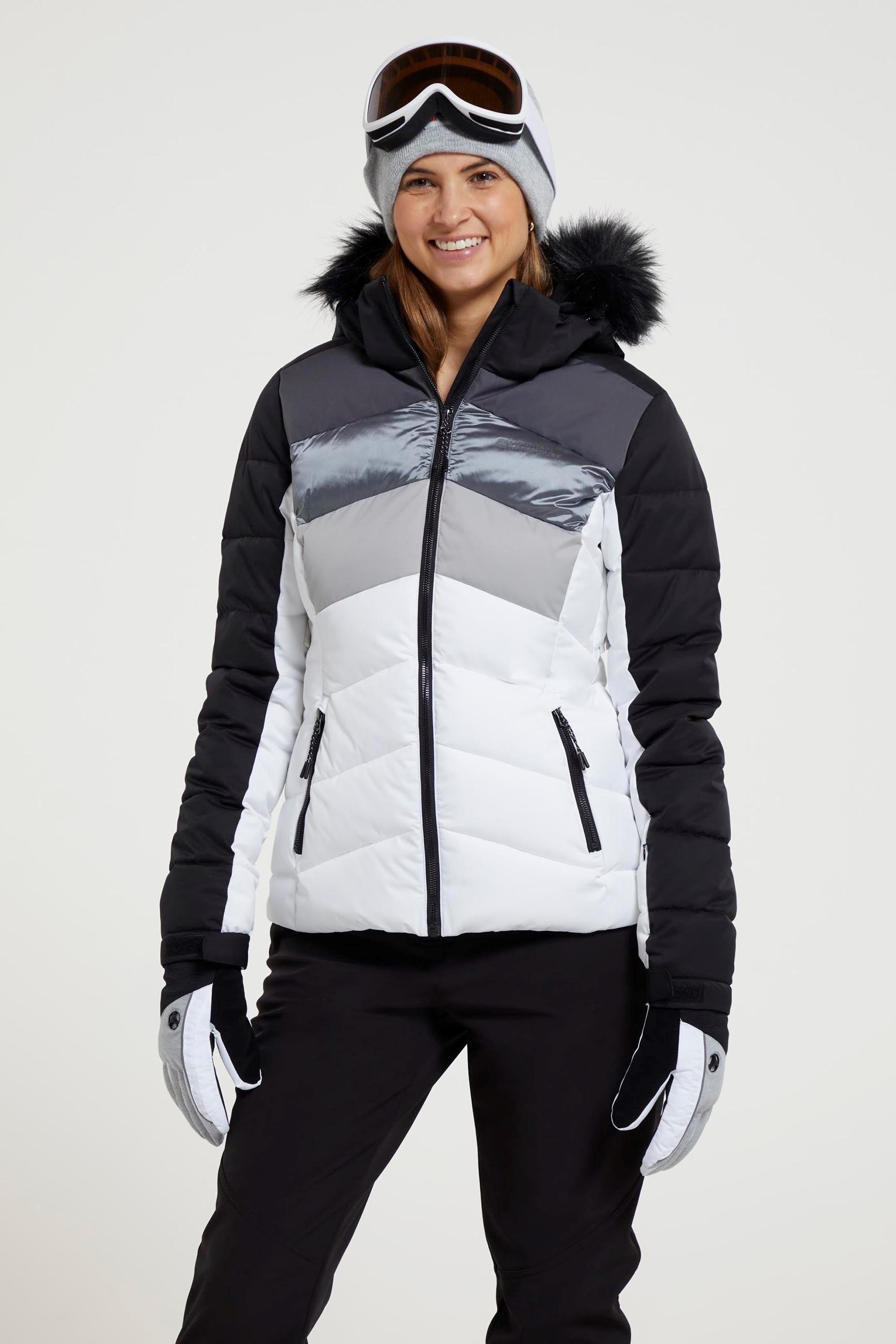 Thumbnail - Mountain Warehouse Damen/Damen Cascade Gepolsterte Skijacke (Weiß/Schwarz)