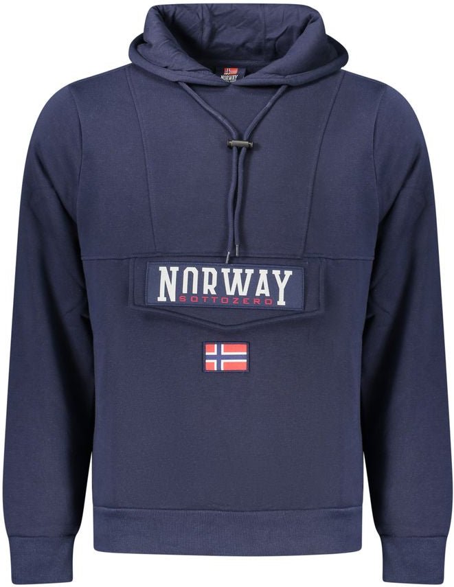 Norwegen 1963 Blauer Baumwoll-Hoodie für Herren