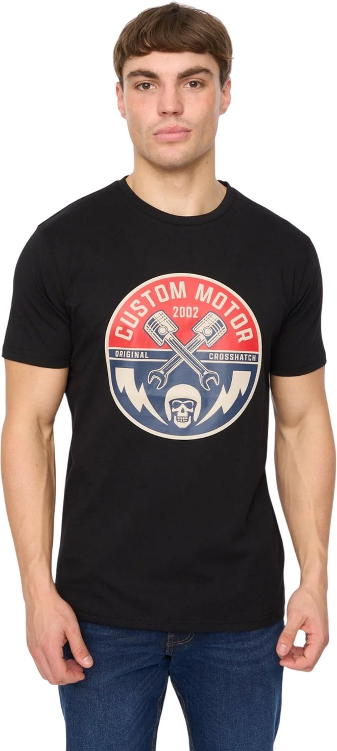 Crosshatch - "Moules" T-Shirt für Herren (Schwarz)