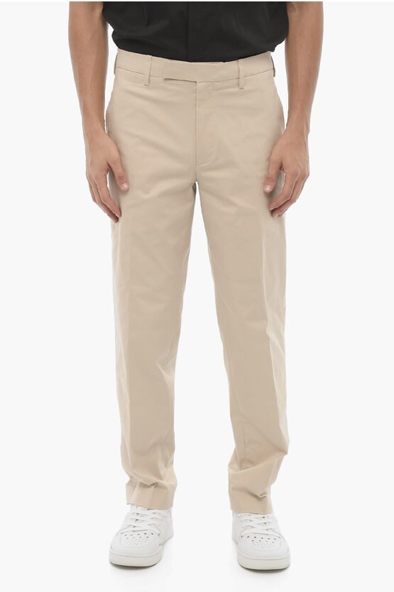 Einfarbige Slim Fit Chinohose in Beige