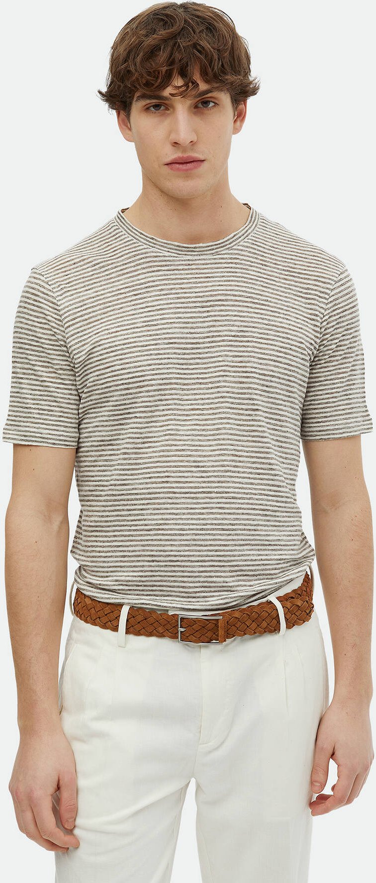 Gestreiftes Fahrrad-Kragen-T-Shirt