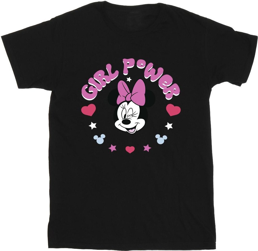Disney - "Minnie Mouse Girl Power" T-Shirt für Mädchen (Schwarz)