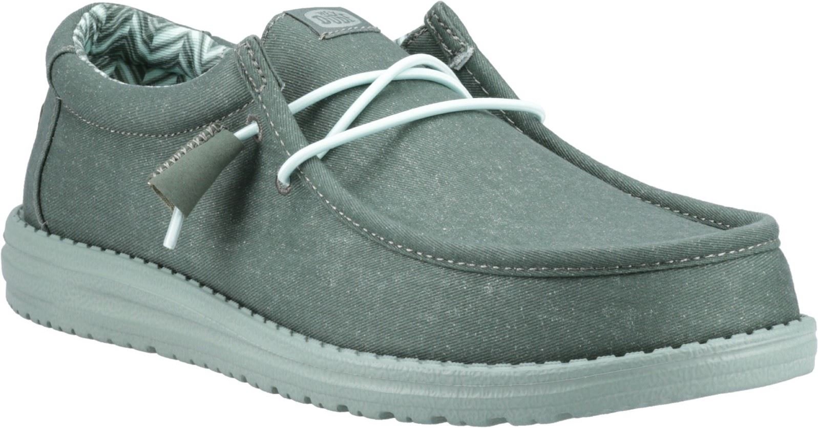 HEYDUDE Wally Canvas 100% Baumwolle Herren Mokassins in Entengrün/Eisberggrün