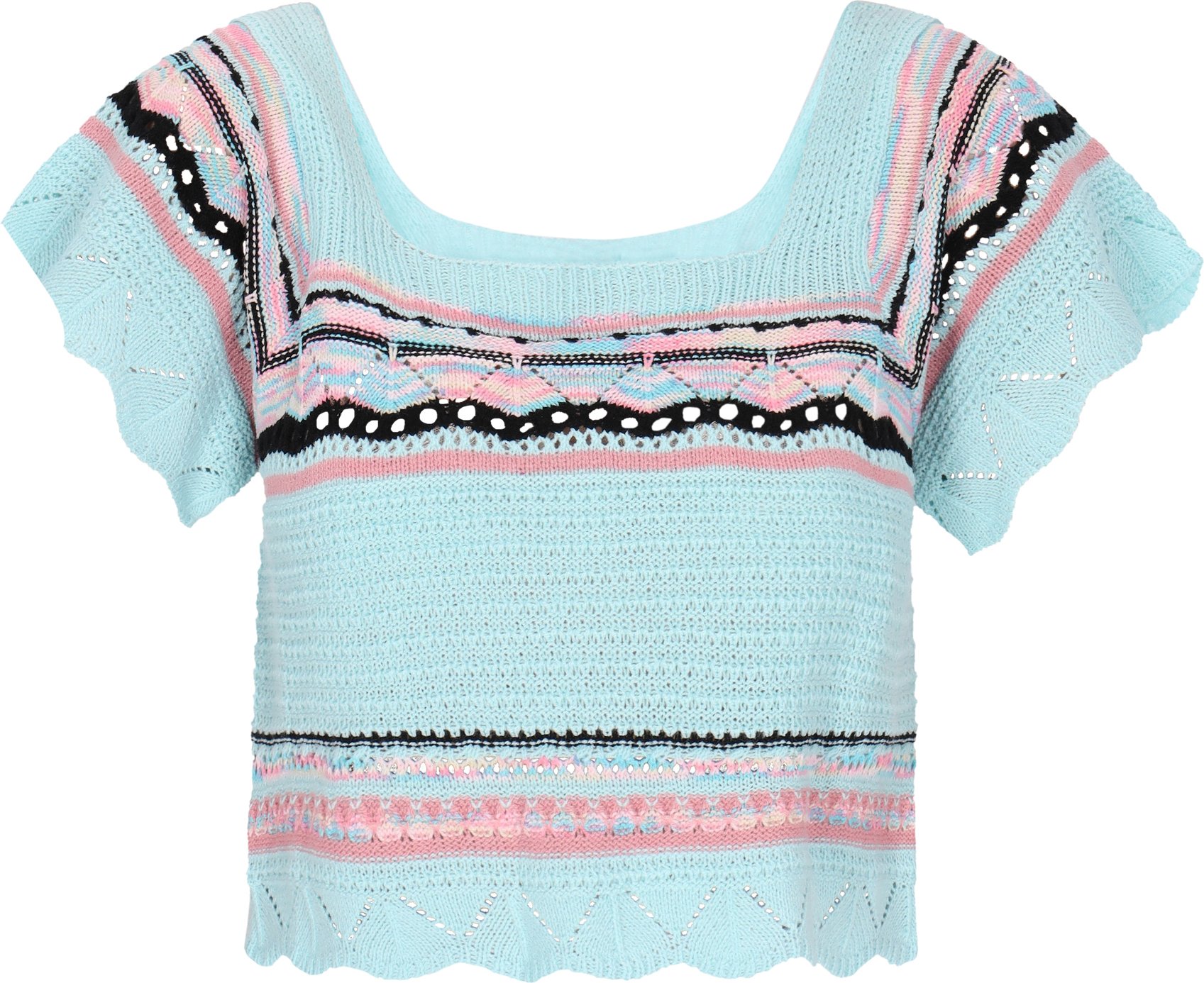 IZIA Pullover Frauen türkis mehrfarbig