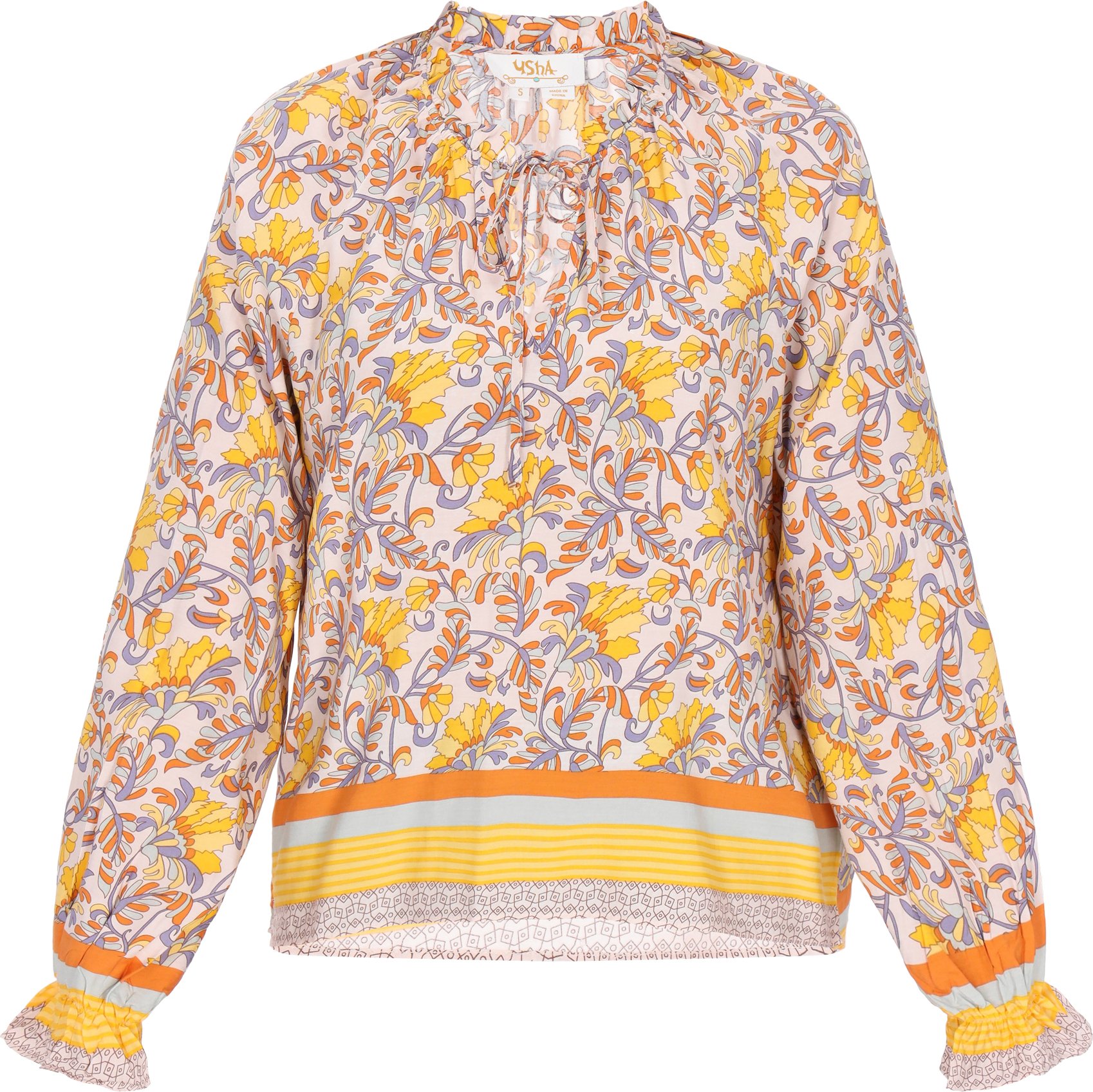 usha Bluse Frauen gelb mehrfarbig