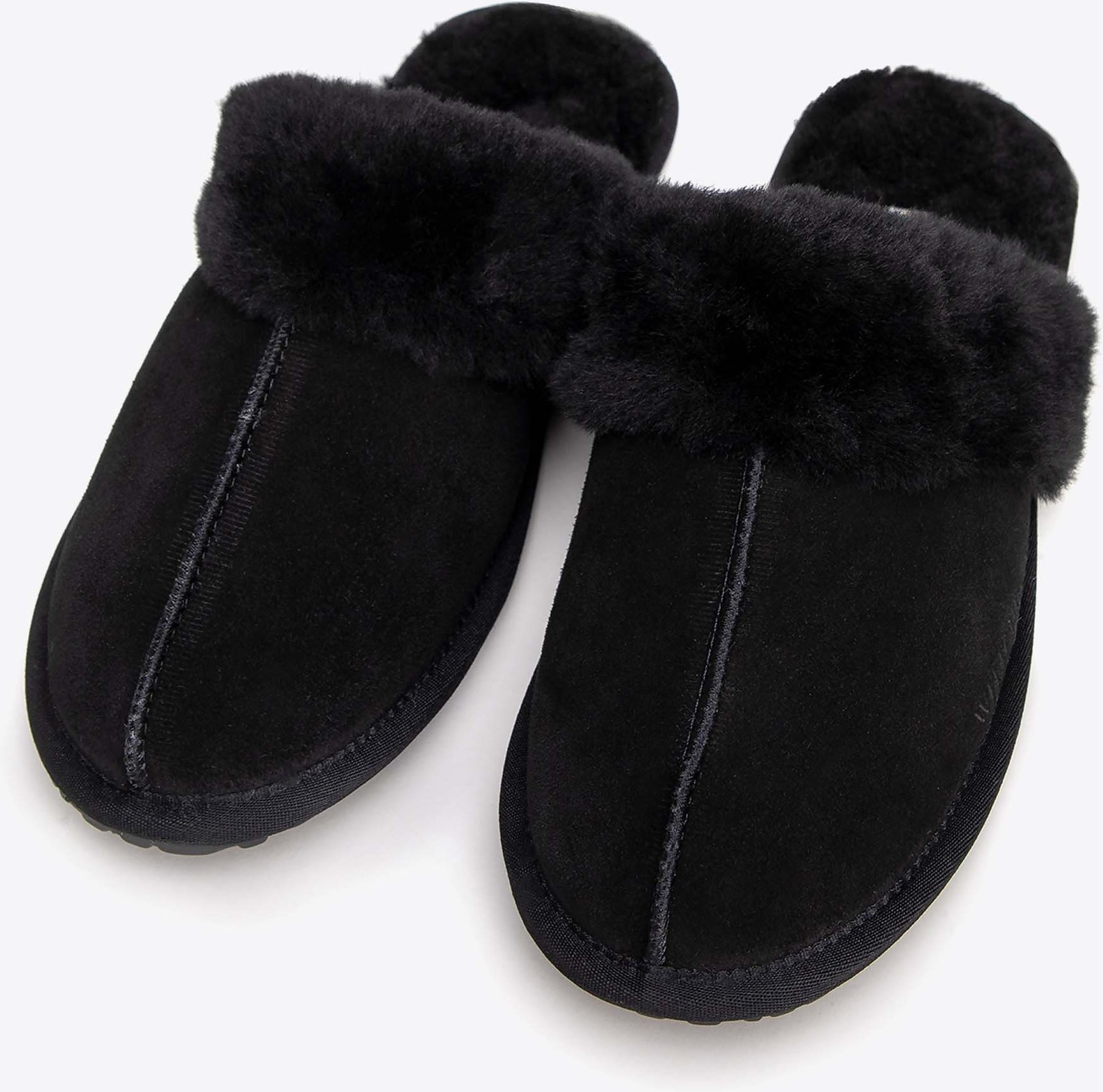 Wittchen Damen-Hausschuhe aus Wildleder, Schwarz