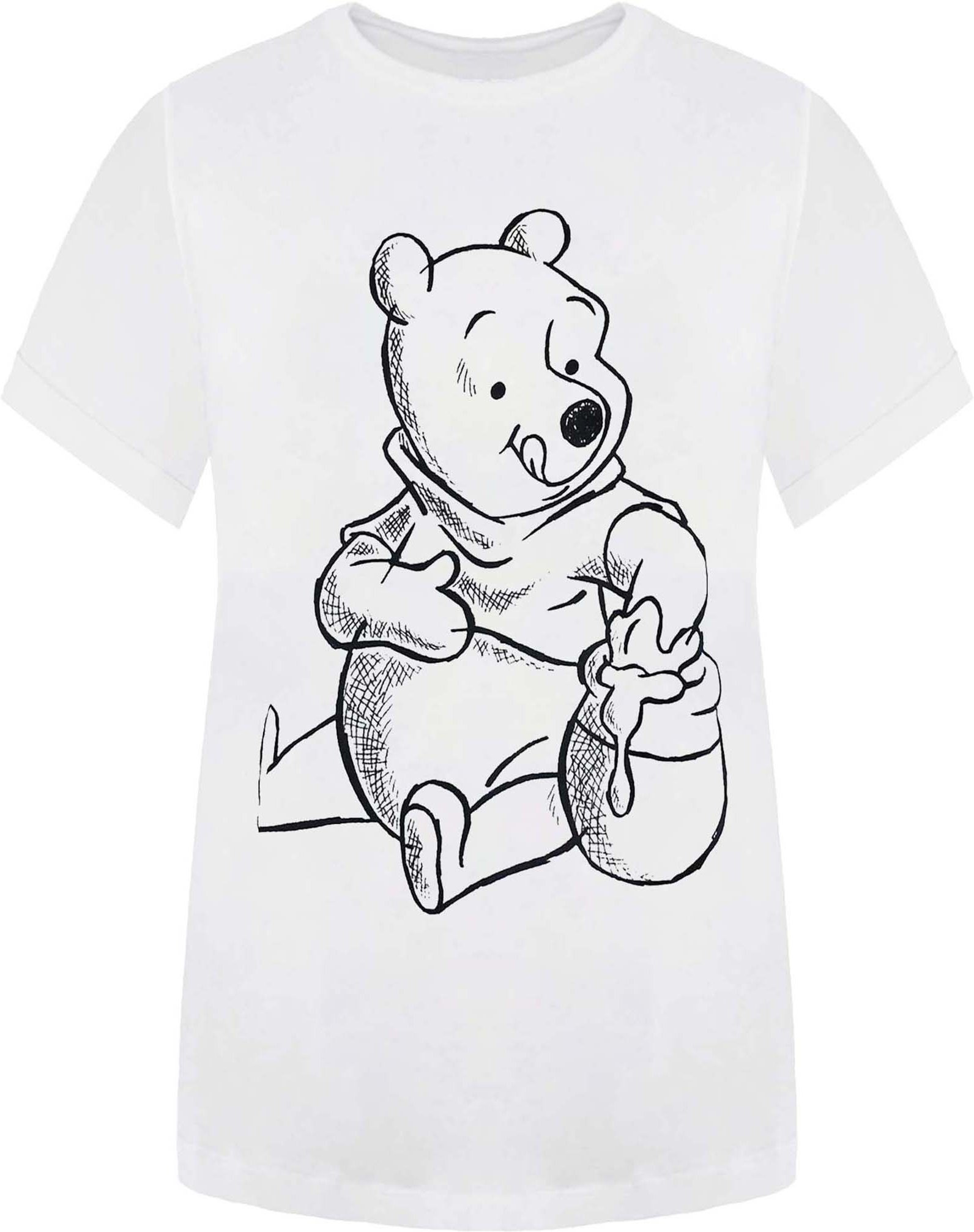 Disney Winnie The Pooh Skizze Damen Weißes T-Shirt