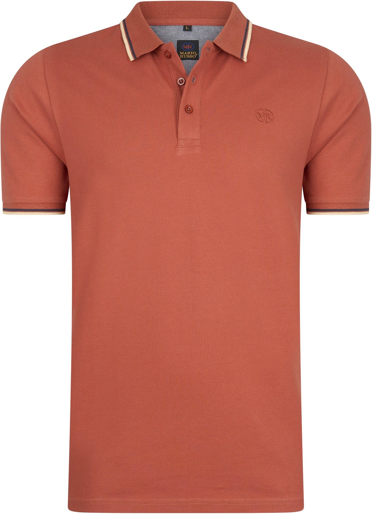 Tipped Polo Edward von Mario Russo in der farbe Orange und in größe 3XL.