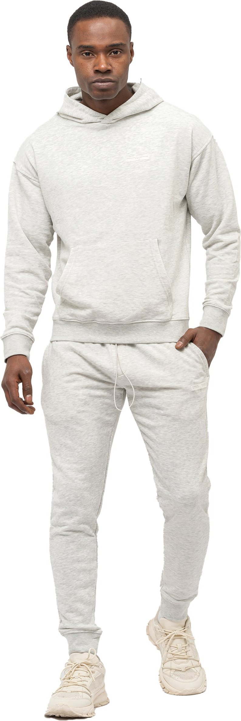 Tom Barron Herren-Trainingsanzug-Set mit Logo-Badge, Oversize