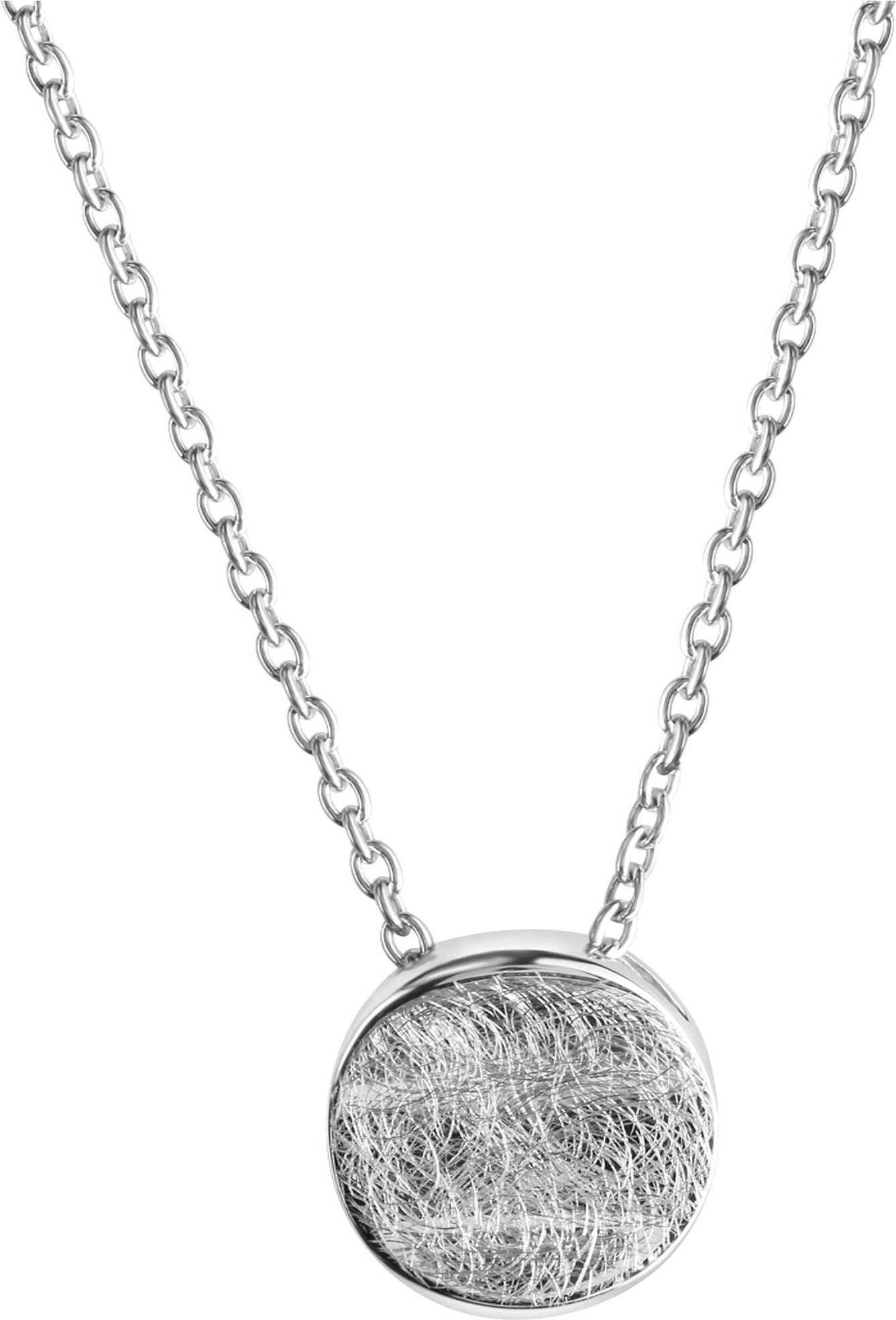 Thumbnail - Celesta Silber Halskette Silber 925 rhodiniert 42+3cm lang mit eismatter Oberfläche