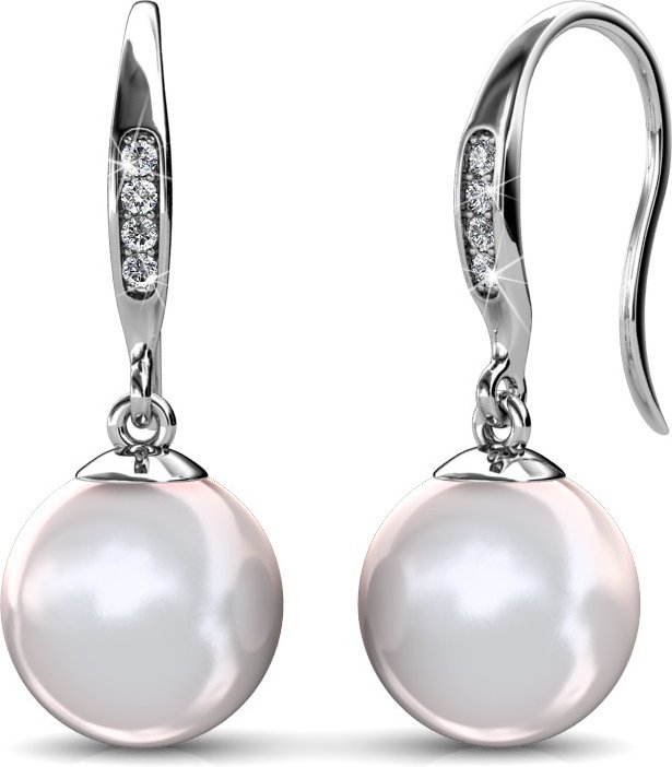 Perlenhaken-Ohrringe - Silber und Kristall