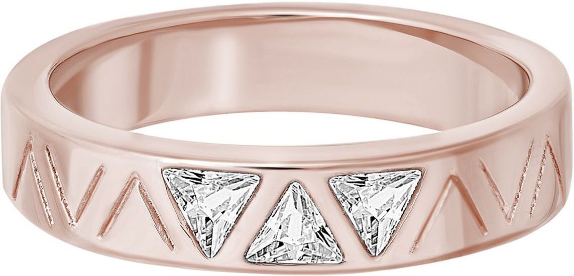 cai Ring 925 Sterling Silber rosé vergoldet mit Zirkonia Dreiecken