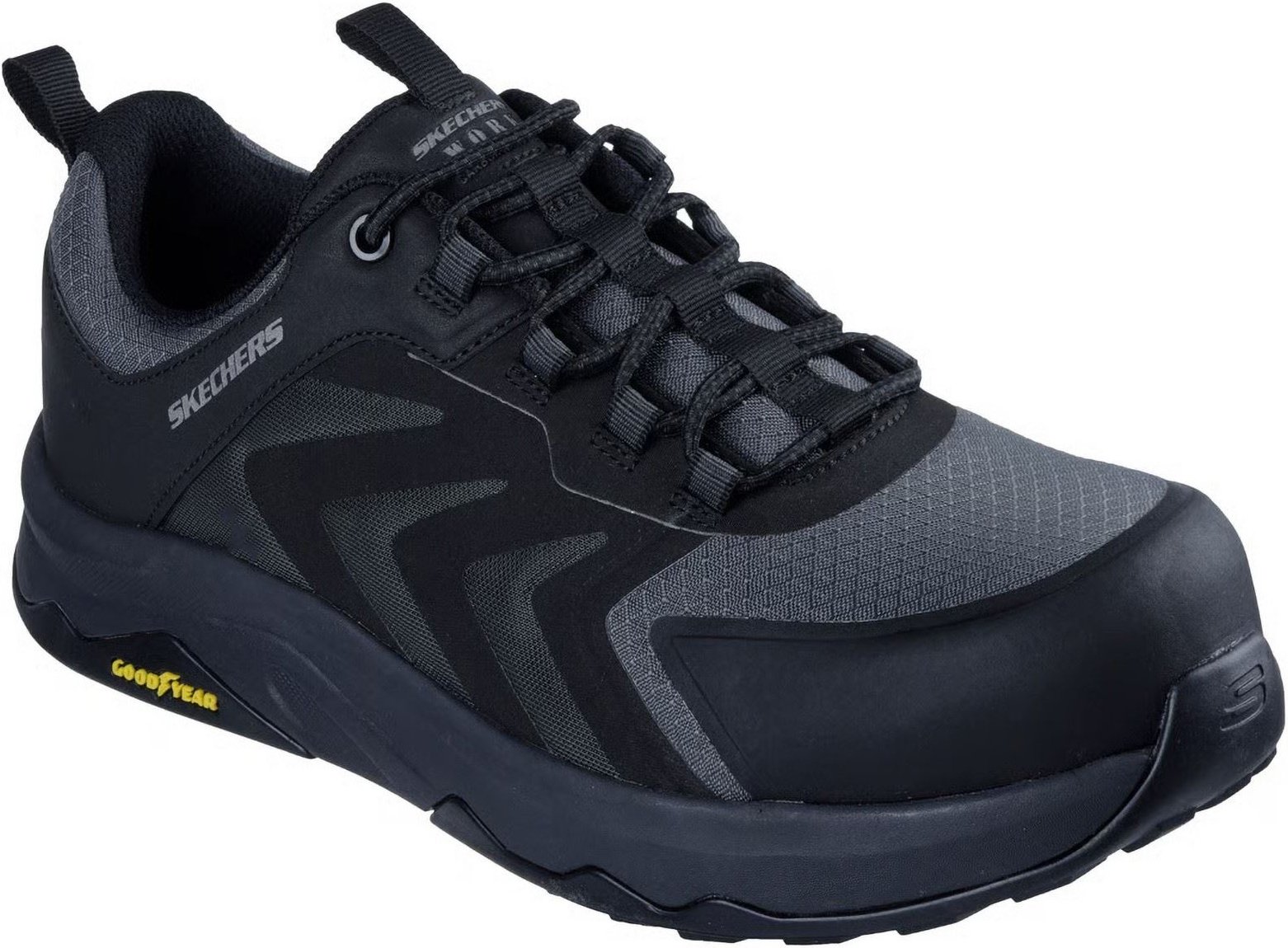 Skechers Workwear Speed-Flex Trekker Nylon Herren Schwarze Sicherheits-Sneaker
