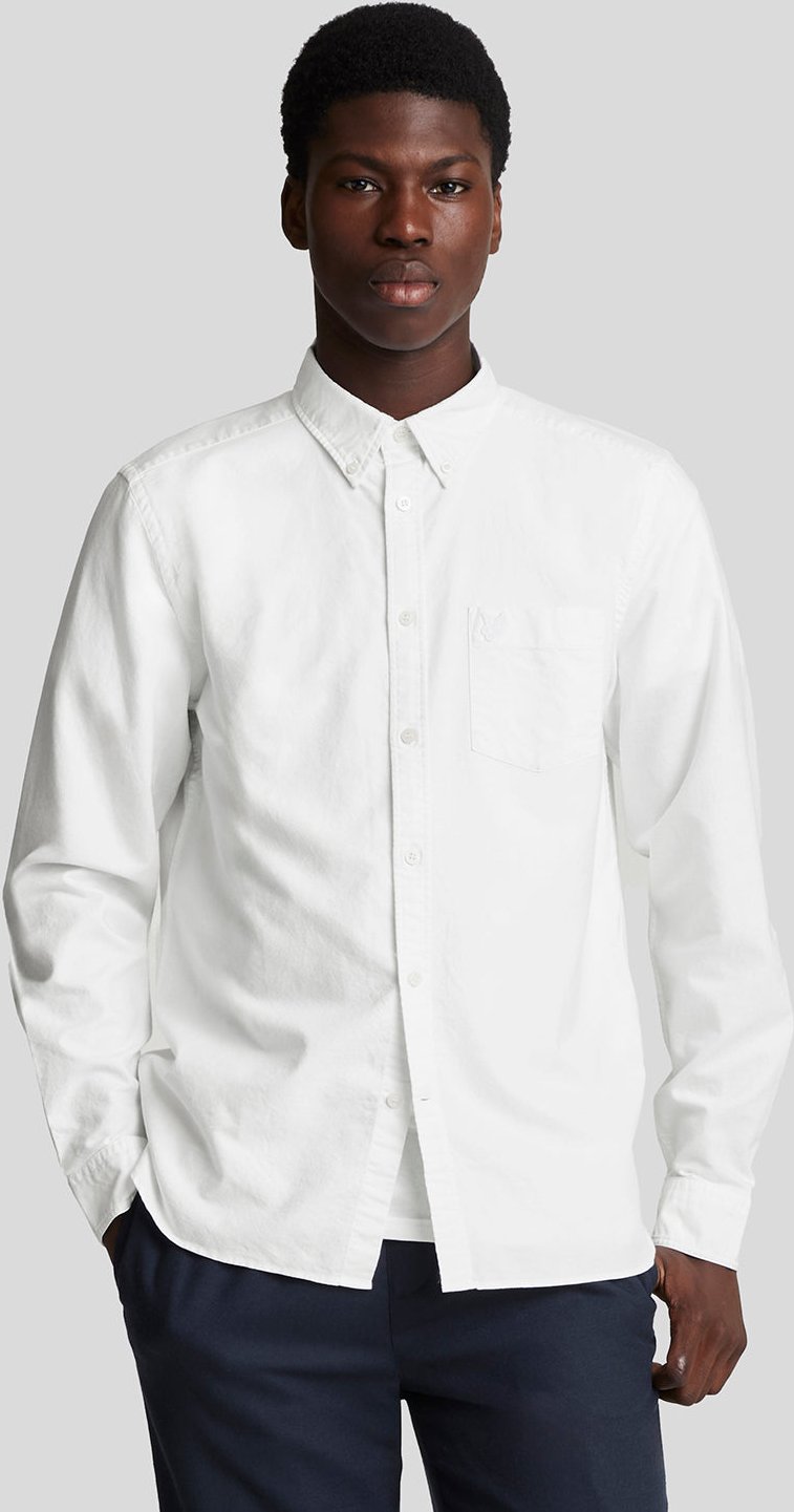 Lyle & Scott Tonal Button-Down-Oxford-Hemd – Weiß