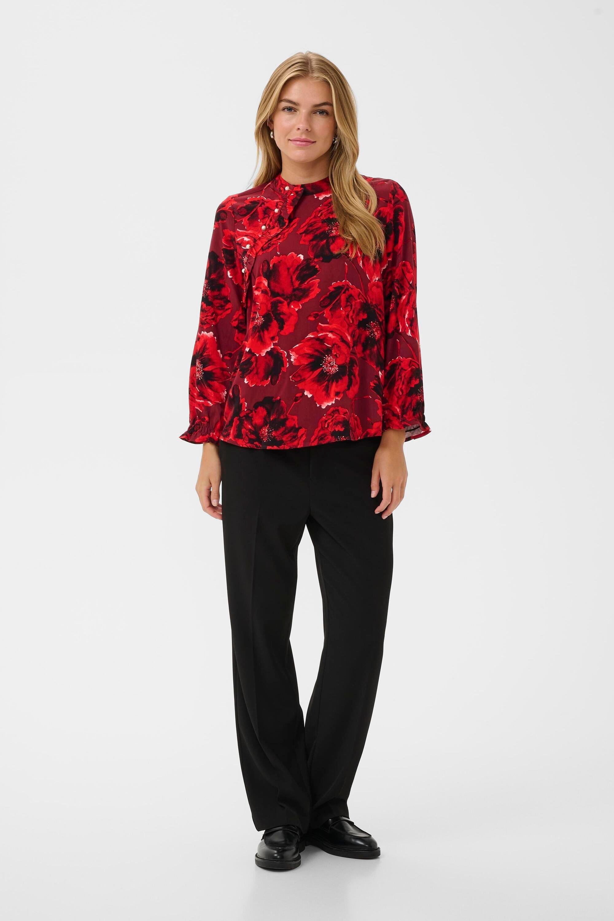 Langarm - Hemd CUrachel Langarm - Hemd Relaxed fit red