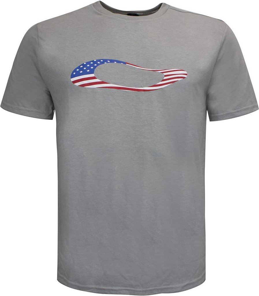Oakley Kurzarm Crew Halsgrau Herren Ellipse USA T-Shirt 457355 24L