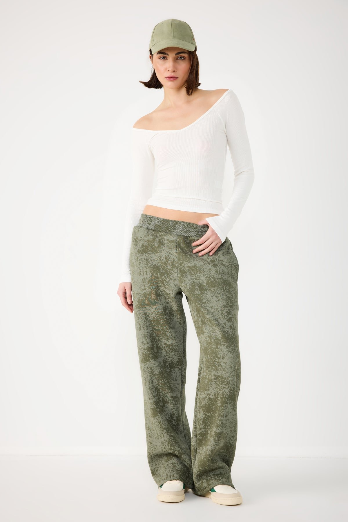 Bequeme Hose aus Baumwolle mit gebürstetem Effekt