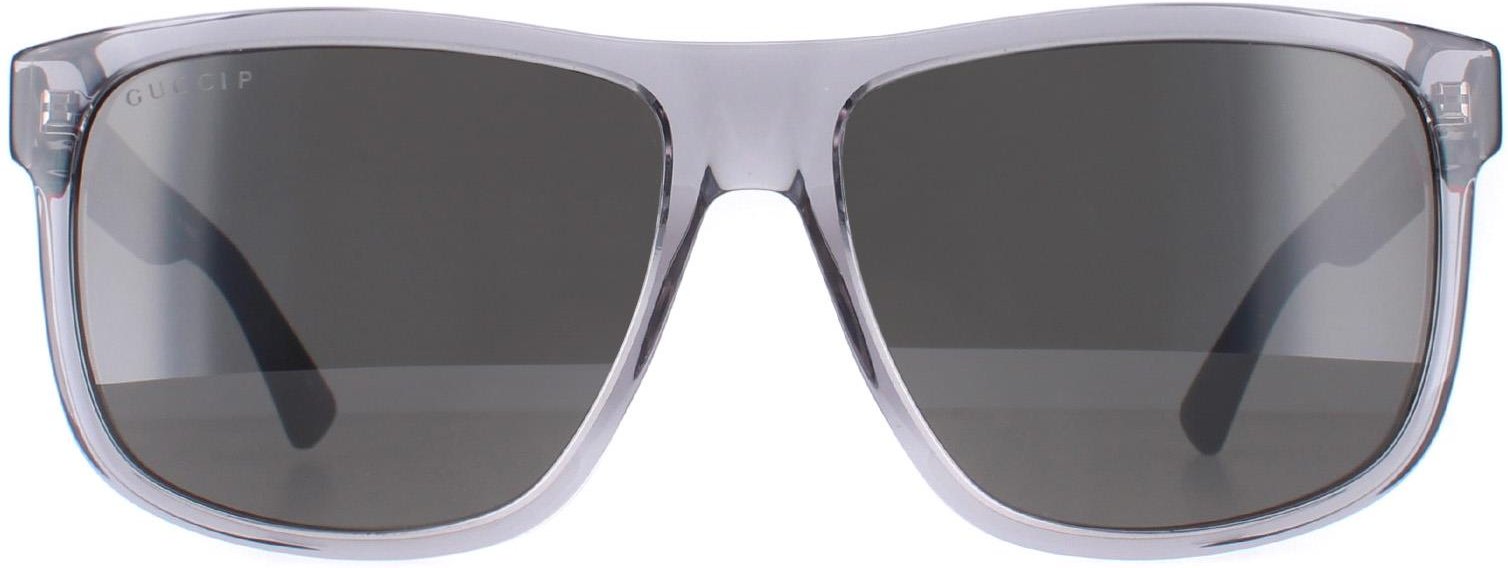Lunettes de soleil Gucci GG0010S 004 gris transparent et gris noir polarisé