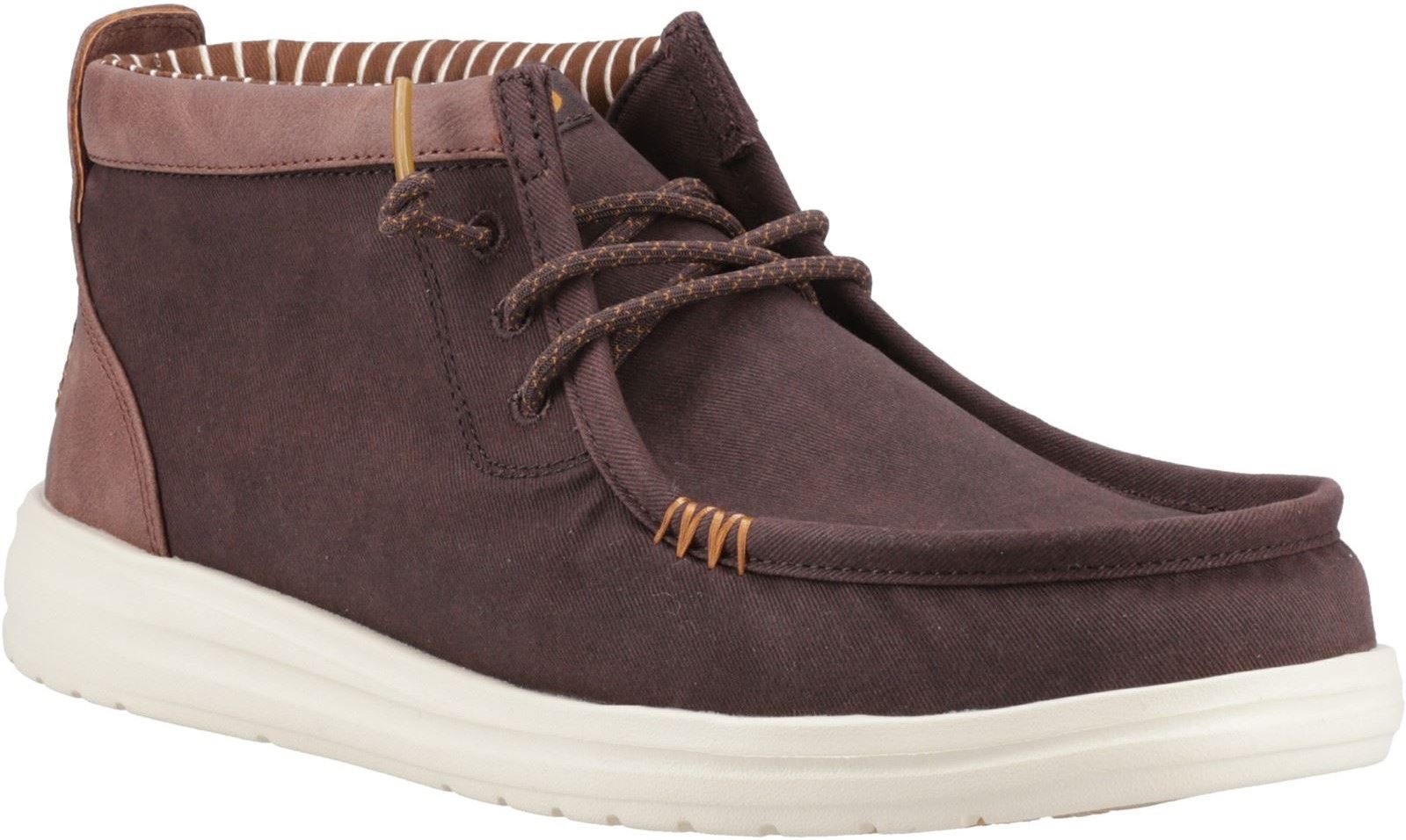HEYDUDE Wally Mid GripR Herren Ankle Boots aus Baumwolle in Maulwurfsbraun/Downtown