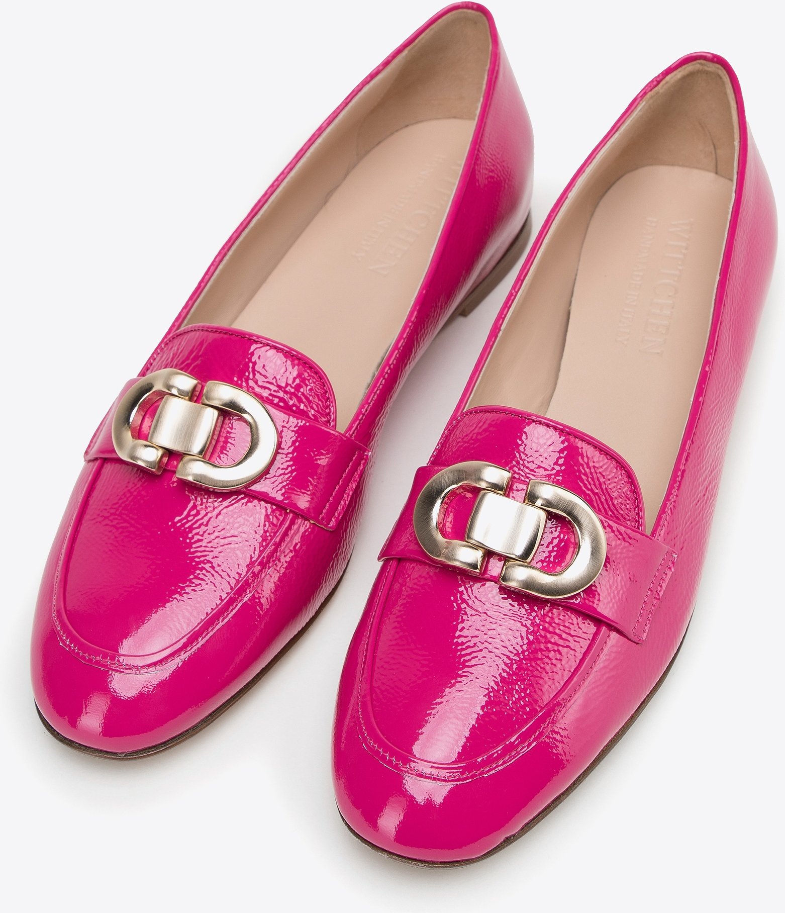 Wittchen Damen-Mokassins aus Lackleder mit Zierschnalle, rosa