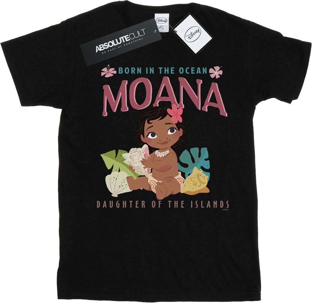 Disney - "Moana Born In The Ocean" T-Shirt für Mädchen (Schwarz)