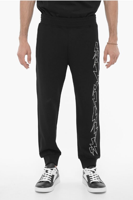 Skinny Fit BOLTS Jogginghose mit kontrastierender Stickerei in Schwarz