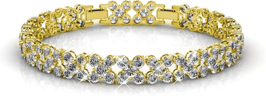 Blumige Armbänder - Gold und Kristall