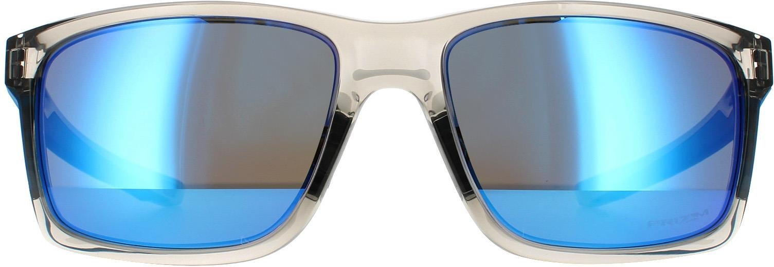 Oakley Rechteck Herren Sonnenbrille Grau Tinte Saphir Prizm