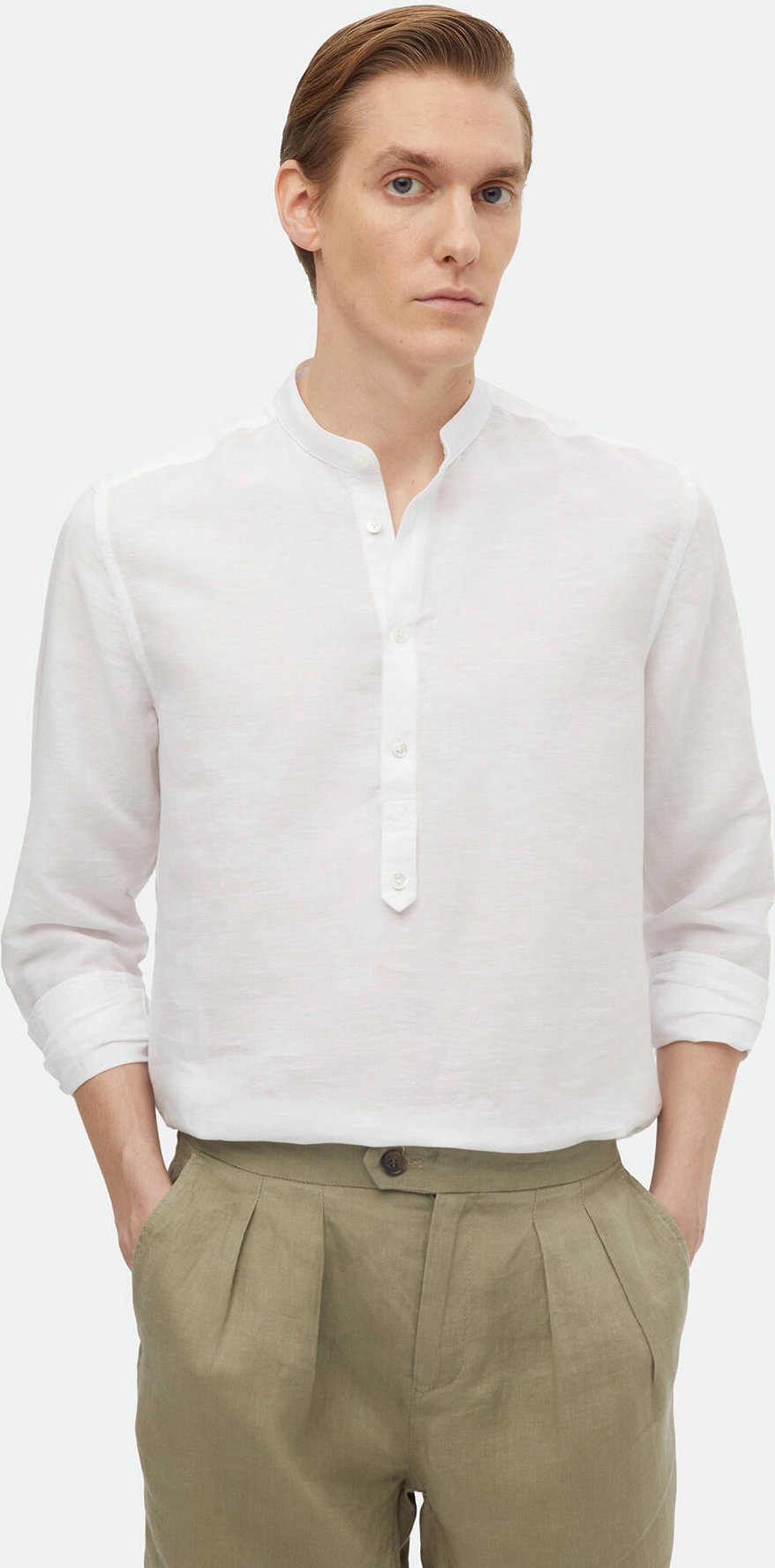 Schlichtes, legeres Hemd aus gewebter Baumwollmischung mit regulärer Passform