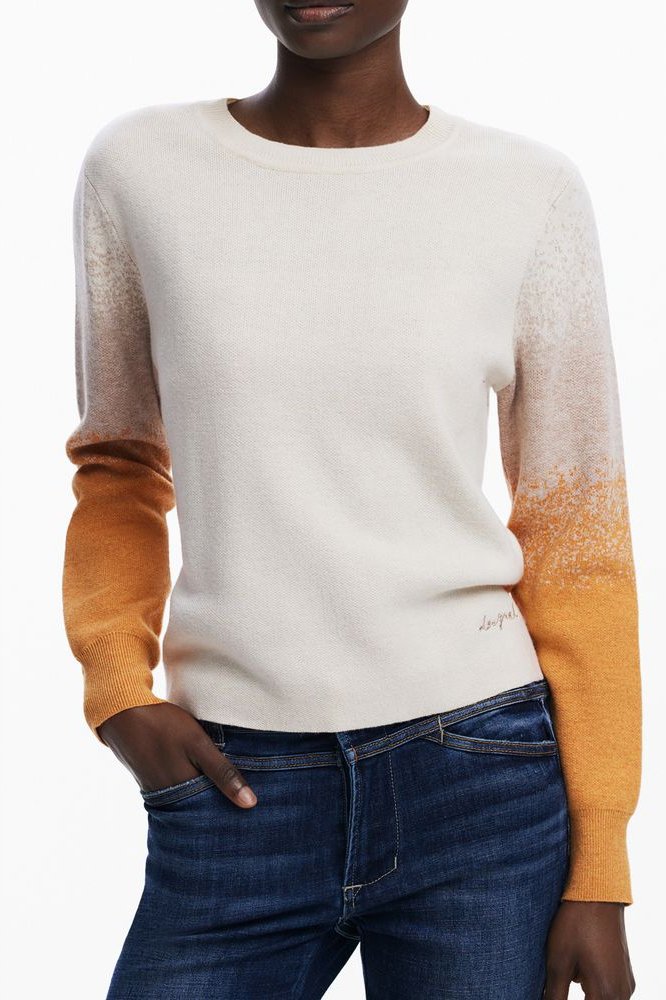 Gradient Sleeve Strickpullover