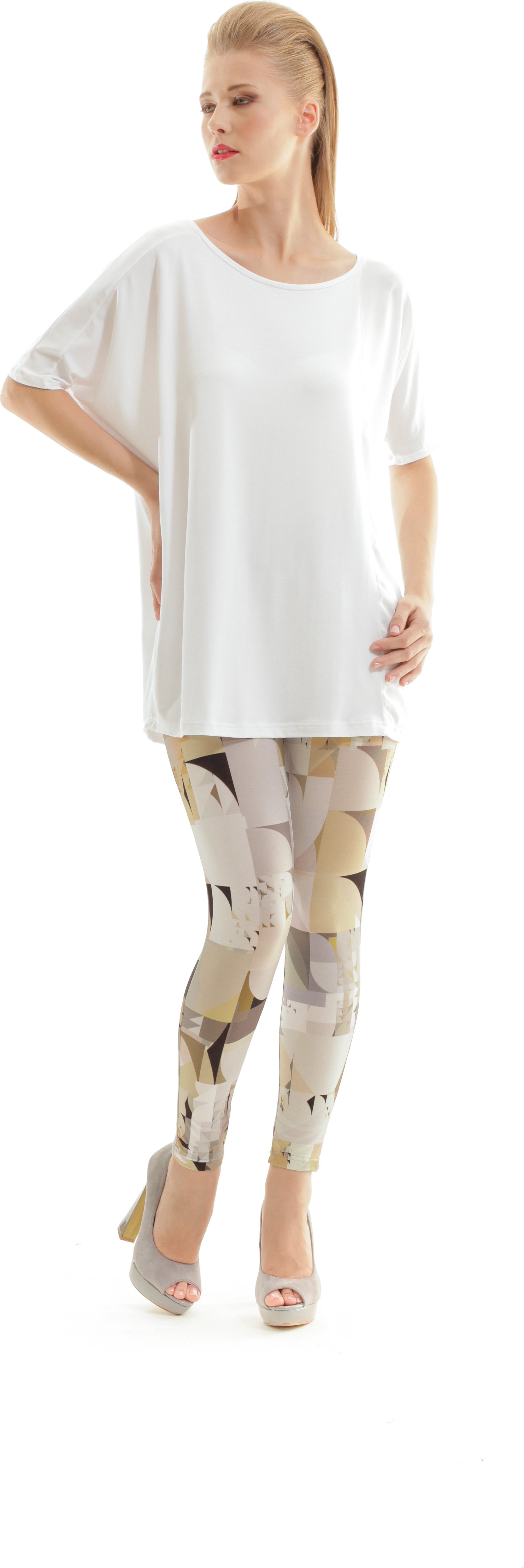 Thumbnail - Seidige Hose mit geometrischem Druck